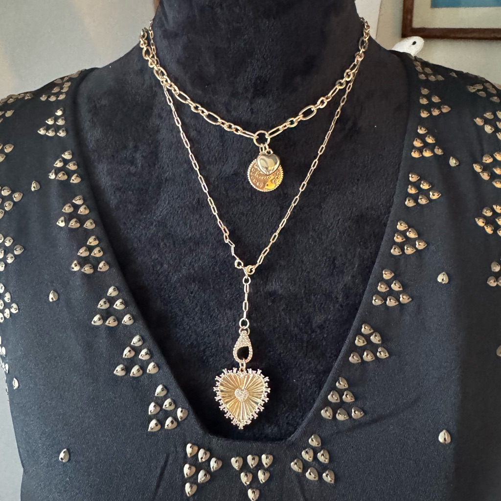 Persimmon Gold Medallion Layered Necklace